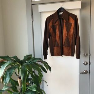 COPY - Vintage 70s Men's Suede/Wool Sweater Zip U…